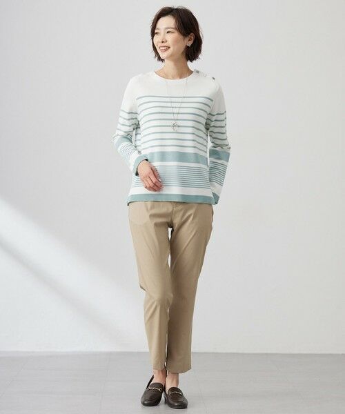 J.PRESS / ジェイプレス ニット・セーター | 【洗える】Cotton Acetate パネルボーダー プルオーバー ニット | 詳細6