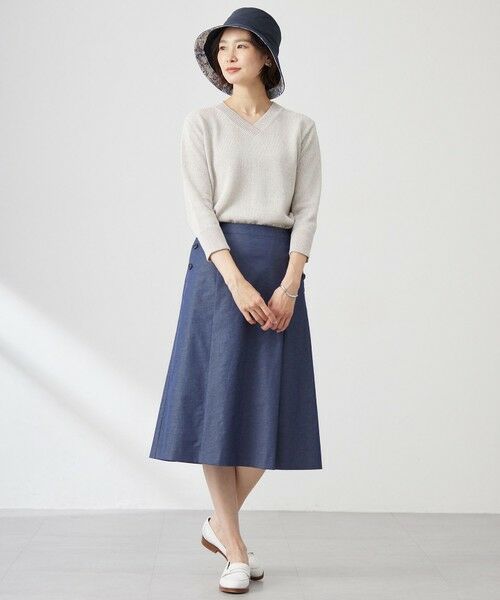 J.PRESS / ジェイプレス ニット・セーター | 【洗える】GIMA COTTON ミックスカラー Vネック ニット | 詳細4