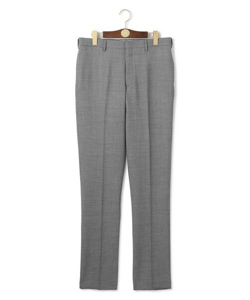 J.PRESS/ジェイプレス 【Peppin Merino Comfort】【ウォッシャブル可 / 折り目加工】バーズアイ スラックス / ノータック ライトグレー系 91 J.PRESS/ジェイプレス 【Peppin Merino Comfort】【ウォッシャブル可 / 折り目加工】バーズアイ スラックス / ノータック ライトグレー系 91