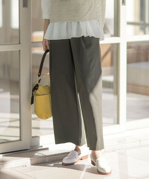 J.PRESS/ジェイプレス 【洗える】セルロースリネンストレッチ タックワイドパンツ スレート系 11 J.PRESS/ジェイプレス 【洗える】セルロースリネンストレッチ タックワイドパンツ スレート系 11