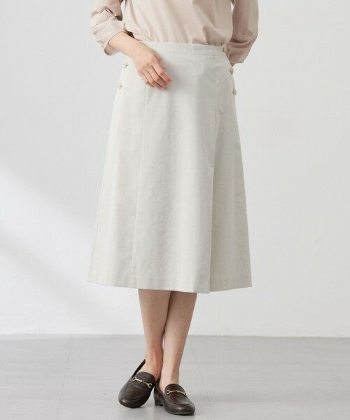 J.PRESS/ジェイプレス 【洗える】リネンツイル Aライン スカート ベージュ系 13 J.PRESS/ジェイプレス 【洗える】リネンツイル Aライン スカート ベージュ系 13
