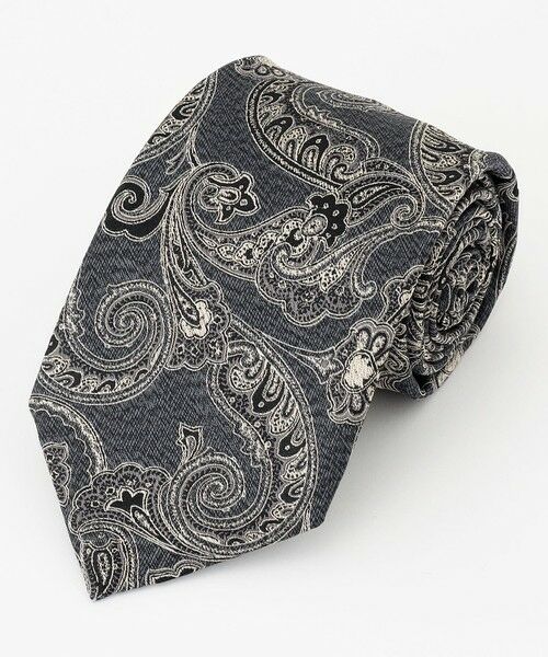 J.PRESS/ジェイプレス 【LUXURY SILK】ペイズリー ネクタイ ブラック系7 F J.PRESS/ジェイプレス 【LUXURY SILK】ペイズリー ネクタイ ブラック系7 F