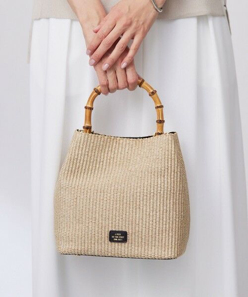 J.PRESS/ジェイプレス 2way バンブー カゴ バッグ ナチュラル×ブラック系 F J.PRESS/ジェイプレス 2way バンブー カゴ バッグ ナチュラル×ブラック系 F