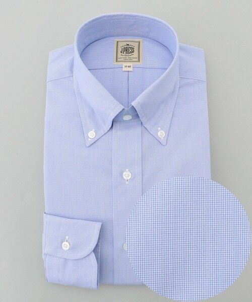 J.PRESS/ジェイプレス 【Single Needle Tailoring / 形態安定】マイクログラフチェック シャツ / B.D. ネイビー系3 39-84 J.PRESS/ジェイプレス 【Single Needle Tailoring / 形態安定】マイクログラフチェック シャツ / B.D. ネイビー系3 39-84