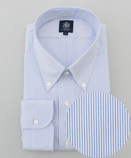 J.PRESS/ジェイプレス 【KING SIZE】【PREMIUM PLEATS / 形態安定】マイクロストライプ ドレスシャツ / B.D. ネイビー系1 5L J.PRESS/ジェイプレス 【KING SIZE】【PREMIUM PLEATS / 形態安定】マイクロストライプ ドレスシャツ / B.D. ネイビー系1 5L
