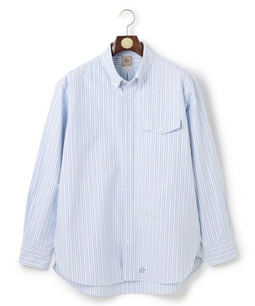 J.PRESS/ジェイプレス 【KING SIZE】コットンオックス マルチストライプ シャツ / ボタンダウン ブルー系1 3L J.PRESS/ジェイプレス 【KING SIZE】コットンオックス マルチストライプ シャツ / ボタンダウン ブルー系1 3L