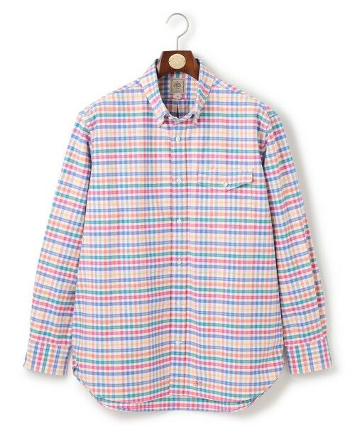J.PRESS/ジェイプレス 【KING SIZE】コットンオックス マルチチェック シャツ / ボタンダウン ホワイト系3 3L J.PRESS/ジェイプレス 【KING SIZE】コットンオックス マルチチェック シャツ / ボタンダウン ホワイト系3 3L