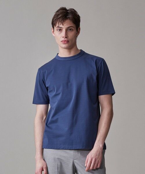 J.PRESS/ジェイプレス シルクのような光沢感の上品Tシャツ【UVカット / 接触冷感 / 吸水速乾】【J.PRESS PREMIUM JERSEY】ポンチクルーネック Tシャツ ブルー系 M J.PRESS/ジェイプレス シルクのような光沢感の上品Tシャツ【UVカット / 接触冷感 / 吸水速乾】【J.PRESS PREMIUM JERSEY】ポンチクルーネック Tシャツ ブルー系 M