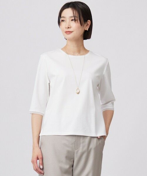J.PRESS/ジェイプレス 【WEB限定カラーあり・洗える】スムースジャージー カットソー ホワイト系 M J.PRESS/ジェイプレス 【WEB限定カラーあり・洗える】スムースジャージー カットソー ホワイト系 M