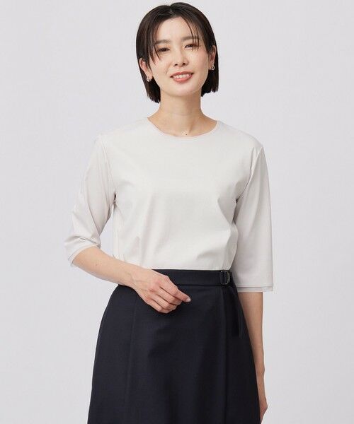 J.PRESS/ジェイプレス 【WEB限定カラーあり・洗える】スムースジャージー カットソー グレージュ系 L J.PRESS/ジェイプレス 【WEB限定カラーあり・洗える】スムースジャージー カットソー グレージュ系 L