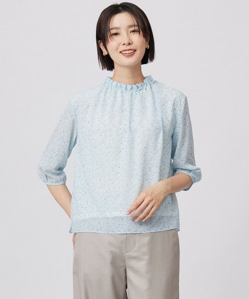 J.PRESS/ジェイプレス 【洗える】hand drawn dots ボトルネック カットソー サックスベース系 M J.PRESS/ジェイプレス 【洗える】hand drawn dots ボトルネック カットソー サックスベース系 M