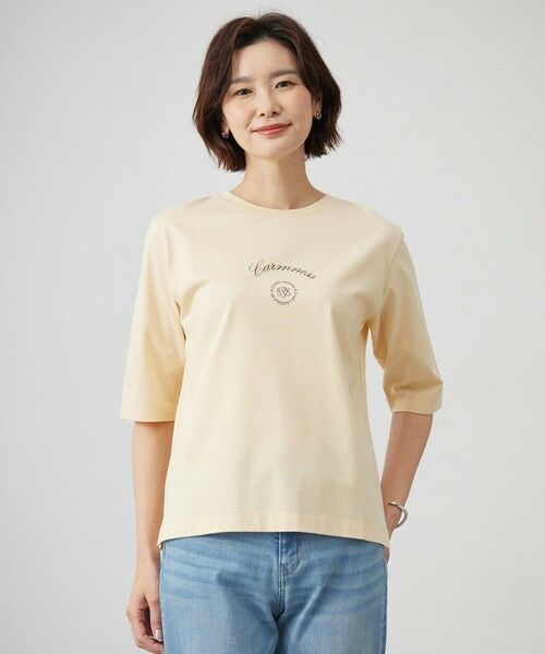 J.PRESS/ジェイプレス カレッジロゴ Tシャツ ライトオレンジ系 M J.PRESS/ジェイプレス カレッジロゴ Tシャツ ライトオレンジ系 M