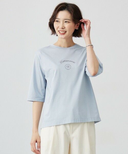 J.PRESS/ジェイプレス カレッジロゴ Tシャツ スモーキーサックス系 M J.PRESS/ジェイプレス カレッジロゴ Tシャツ スモーキーサックス系 M