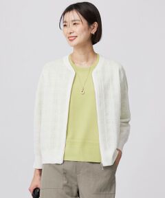 J.PRESS / ジェイプレス カーディガン・ボレロ | 【洗える】SHEER JACQUARD ニット ブルゾン