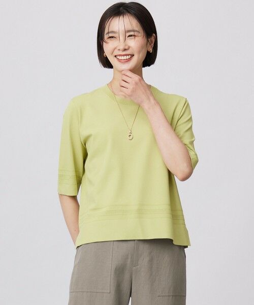 J.PRESS/ジェイプレス 【洗える】RAYON ELITE STRETCH クルーネック ニット ピスタチオ系 L J.PRESS/ジェイプレス 【洗える】RAYON ELITE STRETCH クルーネック ニット ピスタチオ系 L