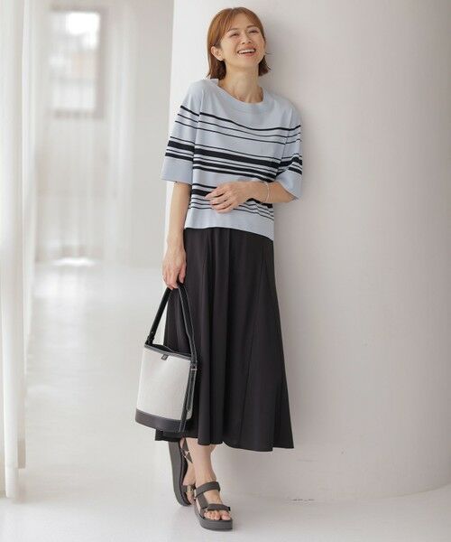 J.PRESS / ジェイプレス ニット・セーター | 【洗える】RAYON ELITE STRETCH ボーダー ニットT | 詳細11