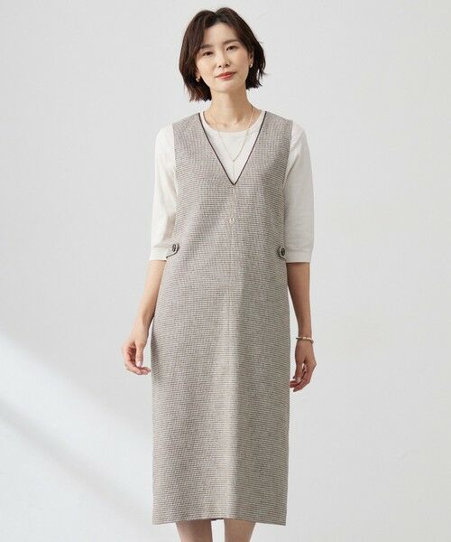 J.PRESS/ジェイプレス 【洗える】Calameraリングメッシュ ジャンパースカート ブラウンMIX系 11 J.PRESS/ジェイプレス 【洗える】Calameraリングメッシュ ジャンパースカート ブラウンMIX系 11