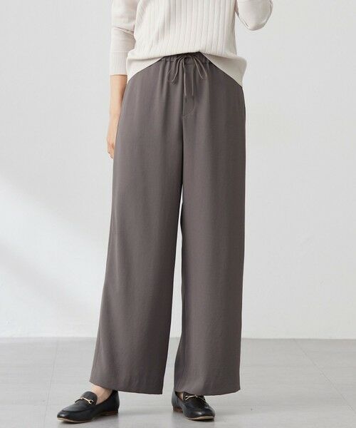 J.PRESS/ジェイプレス 【洗える】バックサテンジョーゼット リラックス パンツ モカ系 11 J.PRESS/ジェイプレス 【洗える】バックサテンジョーゼット リラックス パンツ モカ系 11