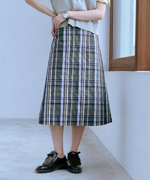 J.PRESS/ジェイプレス 【洗える】ECO DOBBY チェック スカート グレー系3 9 J.PRESS/ジェイプレス 【洗える】ECO DOBBY チェック スカート グレー系3 9