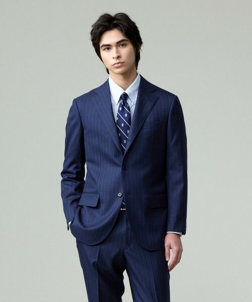 J.PRESS/ジェイプレス 【WEB・一部店舗限定】インテリジェントストライプ スーツ ダルブルー系2 AB6 J.PRESS/ジェイプレス 【WEB・一部店舗限定】インテリジェントストライプ スーツ ダルブルー系2 AB6