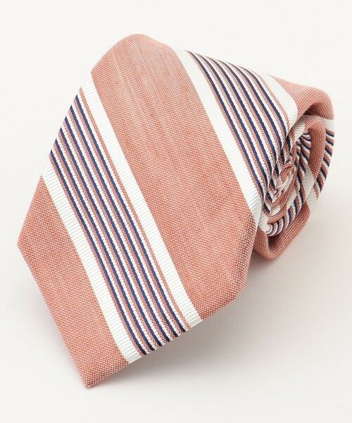 J.PRESS/ジェイプレス 【LINEN MIX COLLECTION】 レジメンタル ネクタイ オレンジ系1 F J.PRESS/ジェイプレス 【LINEN MIX COLLECTION】 レジメンタル ネクタイ オレンジ系1 F