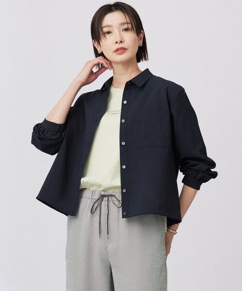 J.PRESS/ジェイプレス 【洗える・接触冷感・防シワ・吸水速乾】BREEZE COOL シャツ ブラウス ネイビー系 11 J.PRESS/ジェイプレス 【洗える・接触冷感・防シワ・吸水速乾】BREEZE COOL シャツ ブラウス ネイビー系 11