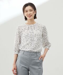 J.PRESS / ジェイプレス シャツ・ブラウス | 【洗える】スパンローンフラワープリント クルーネック ブラウス