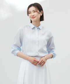 J.PRESS / ジェイプレス シャツ・ブラウス | 【洗える】ランダムストライプ シャツカラー ブラウス