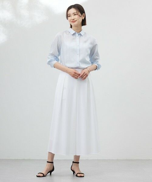 ★お値下げ★J.PRESSレディス【洗える】ストライプ シャツ セール】 【洗える】ランダムストライプ シャツカラー ブラウス