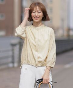 J.PRESS / ジェイプレス シャツ・ブラウス | 【洗える・接触冷感・吸水速乾】麻SOLID バンドカラー シャツ ブラウス