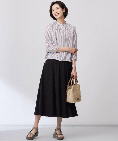 J.PRESS / ジェイプレス シャツ・ブラウス | 【洗える・接触冷感・吸水速乾】麻STRIPE バンドカラー シャツ ブラウス | 詳細4