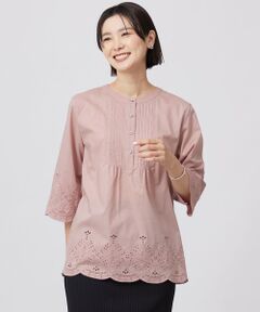 J.PRESS / ジェイプレス シャツ・ブラウス | 【洗える】セルロースライト刺繍 ピンタック ブラウス