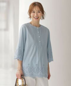 J.PRESS / ジェイプレス シャツ・ブラウス | 【洗える】セルロースライト刺繍 ピンタック ブラウス