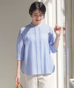 J.PRESS / ジェイプレス シャツ・ブラウス | 【WEB限定カラーあり・洗える】Sheer Vis リネン バンドカラー ブラウス