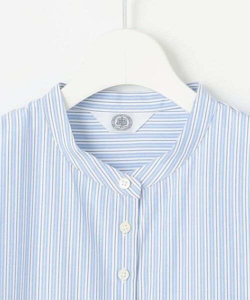 ブラウス シャツ 「洗える」ストライプ バンドカラー ブラウス レディース バンドカラーシャツブラウス シャツ ブラウス レディース 半袖
