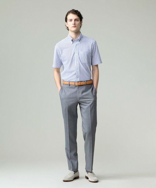 新品未使用J.PRESS PREMIUM PLEATS ストライプ半袖シャツ2L 吸水速乾 / 抗菌防臭 / 防シワ】【J.PRESS OXFORD JERSEY