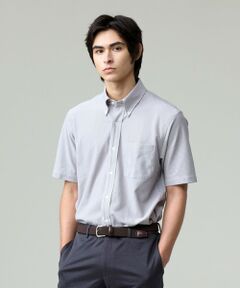 J.PRESS / ジェイプレス シャツ・ブラウス | 酷暑の清潔感もこれ一枚で【吸水速乾 / 抗菌防臭 / 防シワ】【J.PRESS OXFORD JERSEY】カノコインレイマイクロストライプ 半袖シャツ / B.D.