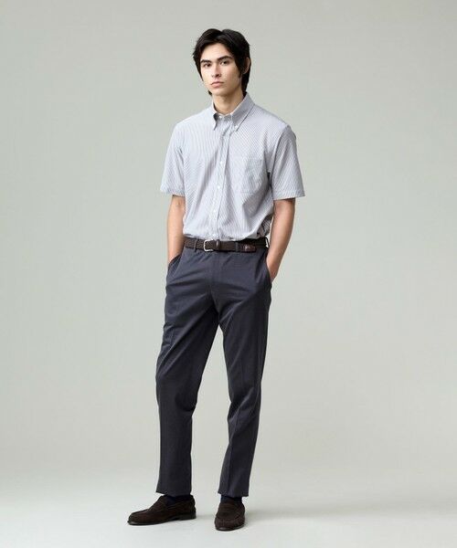 J.PRESS / ジェイプレス シャツ・ブラウス | 酷暑の清潔感もこれ一枚で【吸水速乾 / 抗菌防臭 / 防シワ】【J.PRESS OXFORD JERSEY】カノコインレイマイクロストライプ 半袖シャツ / B.D. | 詳細3