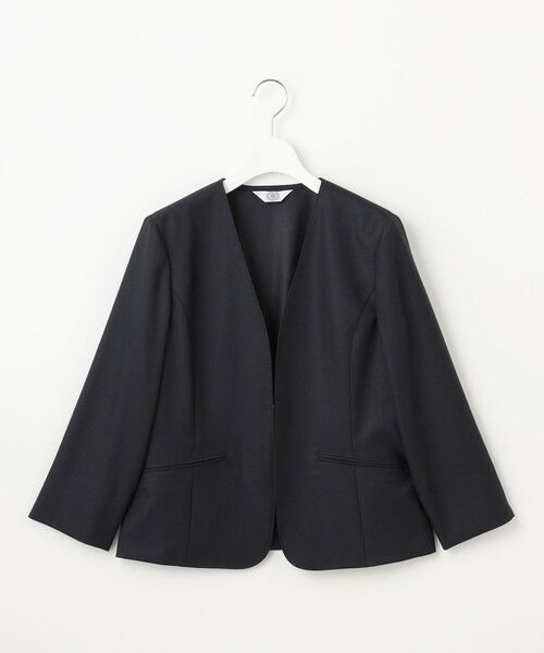 J.PRESS / ジェイプレス ノーカラージャケット | 【セットアップ対応・洗える・UVケア・吸水速乾】OXIJEWELストレッチ ノーカラー ジャケット | 詳細13