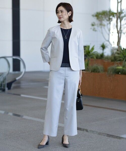 J.PRESS / ジェイプレス ノーカラージャケット | 【セットアップ対応・洗える・UVケア・吸水速乾】OXIJEWELストレッチ ノーカラー ジャケット | 詳細30