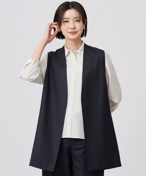 J.PRESS/ジェイプレス 【セットアップ対応・洗える・UV加工・吸水速乾】OXIJEWELストレッチ ジレ ネイビー系 F J.PRESS/ジェイプレス 【セットアップ対応・洗える・UV加工・吸水速乾】OXIJEWELストレッチ ジレ ネイビー系 F