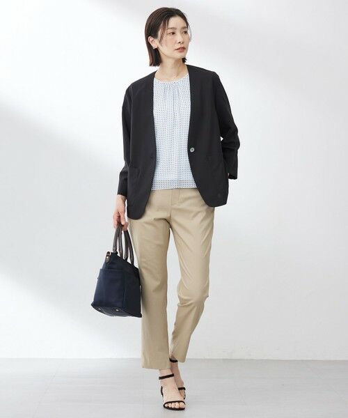 J.PRESS / ジェイプレス ノーカラージャケット | 【洗える】ストレッチ ノーカラー ジャケット | 詳細4