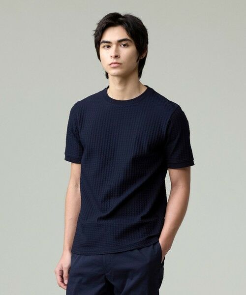 J.PRESS/ジェイプレス 【UVカット / 吸水速乾 / ビジネス対応】【J.PRESS PREMIUM JERSEY】リンクスチドリTシャツ ネイビー系 S J.PRESS/ジェイプレス 【UVカット / 吸水速乾 / ビジネス対応】【J.PRESS PREMIUM JERSEY】リンクスチドリTシャツ ネイビー系 S