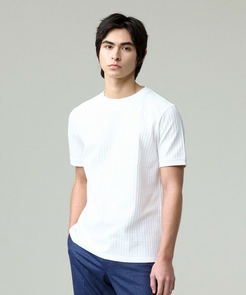 J.PRESS/ジェイプレス 【UVカット / 吸水速乾 / ビジネス対応】【J.PRESS PREMIUM JERSEY】リンクスチドリTシャツ ホワイト系 S J.PRESS/ジェイプレス 【UVカット / 吸水速乾 / ビジネス対応】【J.PRESS PREMIUM JERSEY】リンクスチドリTシャツ ホワイト系 S