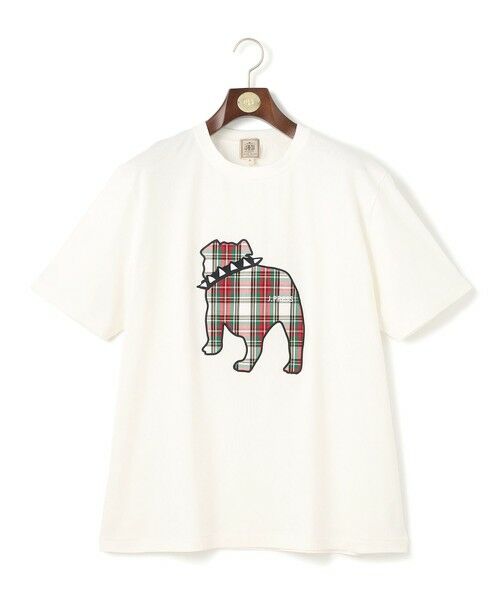 J.PRESS/ジェイプレス 【KING SIZE】【UNISEX】ファブリックワッペン バックブルTシャツ ホワイト系 4L J.PRESS/ジェイプレス 【KING SIZE】【UNISEX】ファブリックワッペン バックブルTシャツ ホワイト系 4L