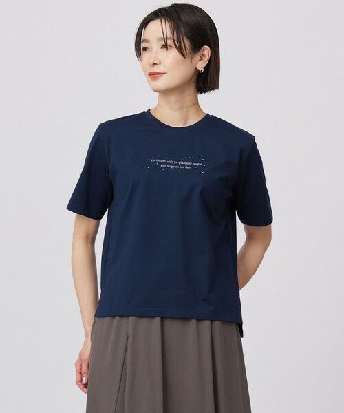 J.PRESS/ジェイプレス 【洗える】ロゴTEE カットソー ネイビー系 M J.PRESS/ジェイプレス 【洗える】ロゴTEE カットソー ネイビー系 M