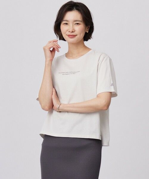 J.PRESS / ジェイプレス カットソー | 【洗える】ロゴTEE カットソー(グレージュ系)