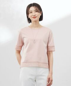 J.PRESS / ジェイプレス カットソー | 【洗える】スムースジャージー レース カットソー