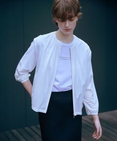 J.PRESS / ジェイプレス カットソー | 【接触冷感・洗える】シアー ブルゾン