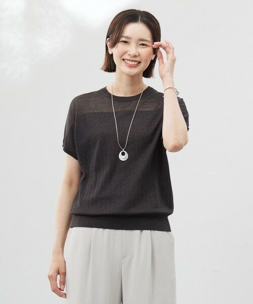 J.PRESS/ジェイプレス 【WEB限定カラーあり・洗える】Vis/Peスパーク ストライプ ニット ダークブラウン系 L J.PRESS/ジェイプレス 【WEB限定カラーあり・洗える】Vis/Peスパーク ストライプ ニット ダークブラウン系 L
